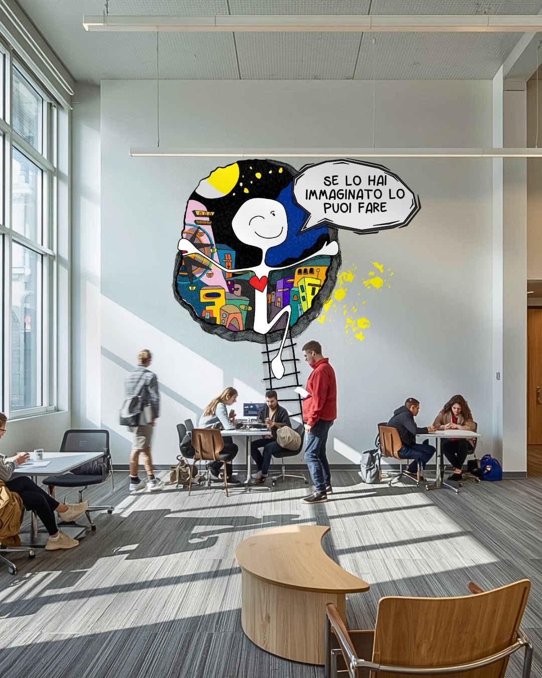 Murales nelle scuole, biblioteche, librerie