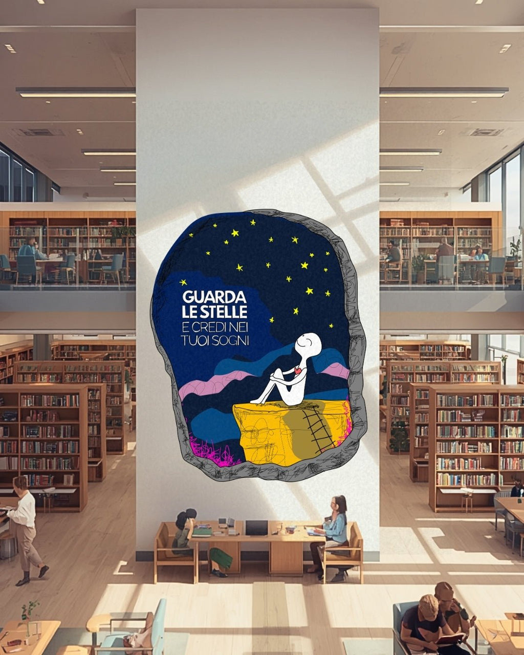 Murales nelle scuole, biblioteche, librerie