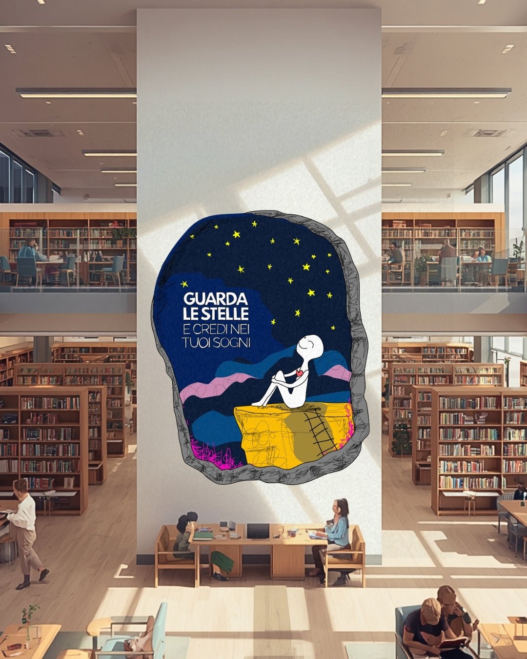 Murales nelle scuole, biblioteche, librerie