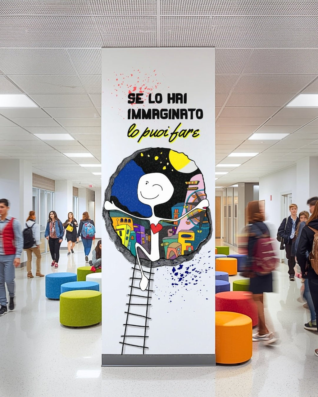 Murales nelle scuole, biblioteche, librerie