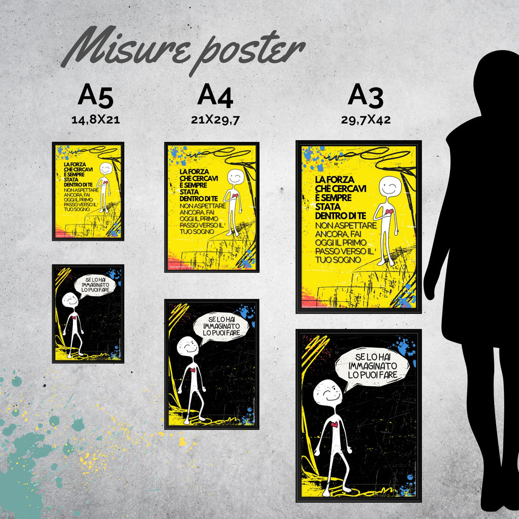 Set 2 Poster Motivazionali Carica Positiva