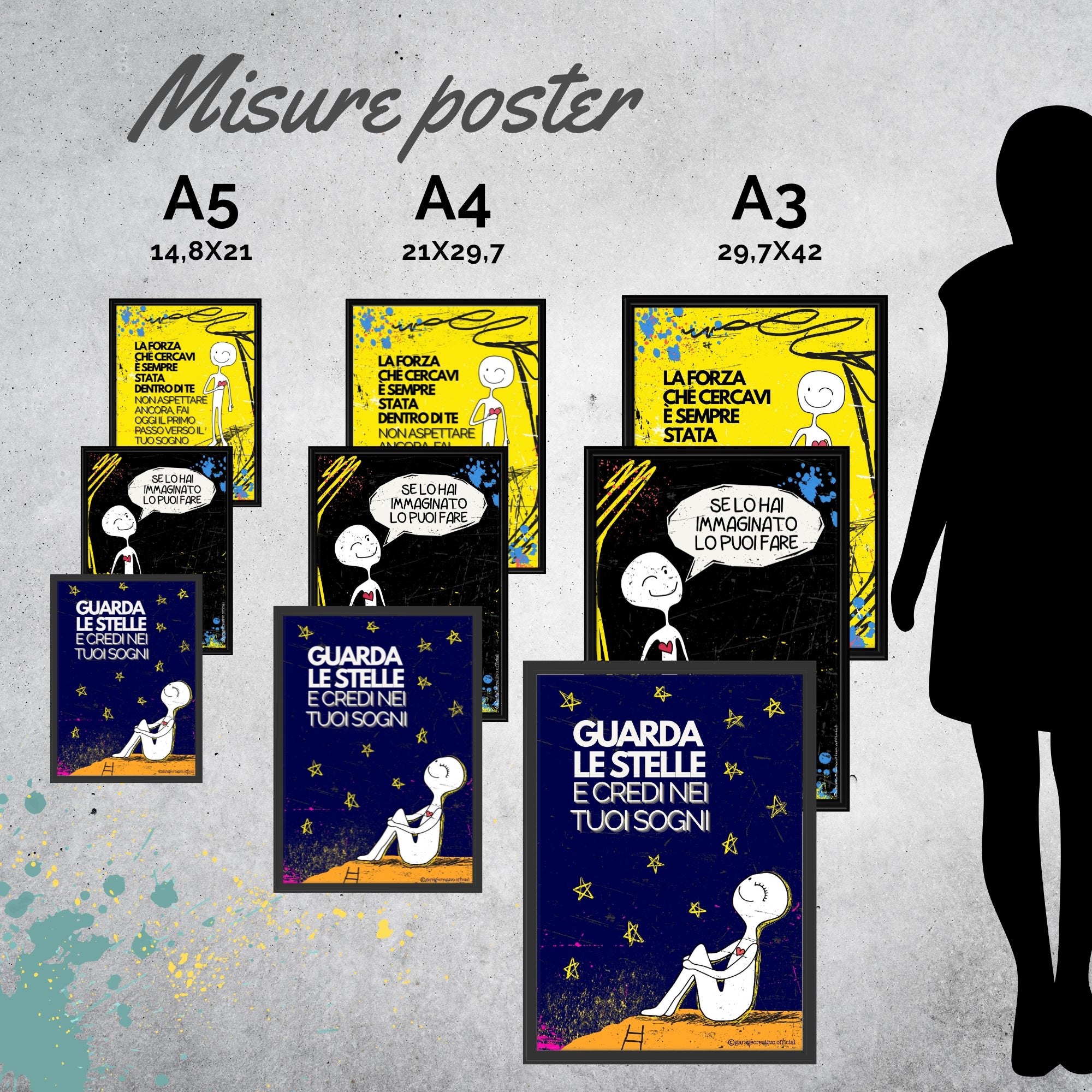 Set 3 Poster Motivazionali Garage Creativo