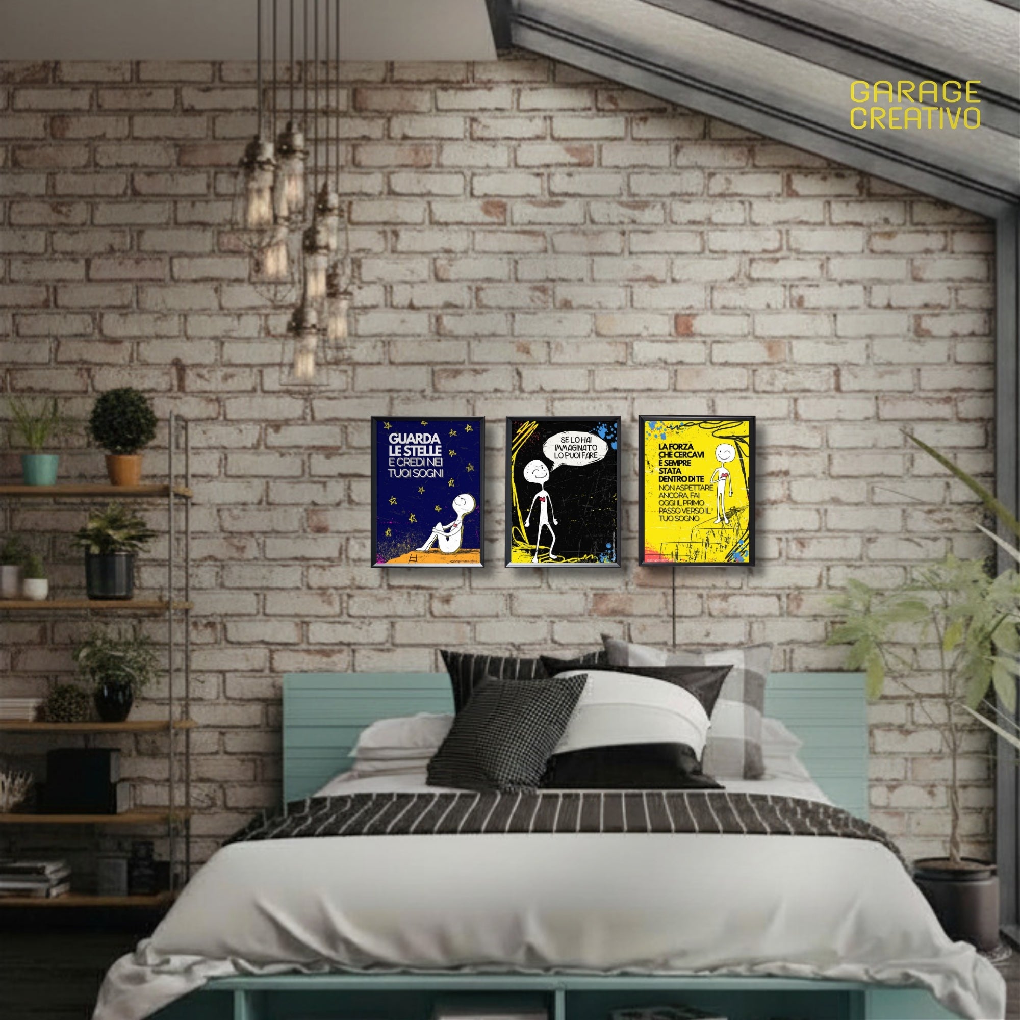 Set 3 Poster Motivazionali Garage Creativo